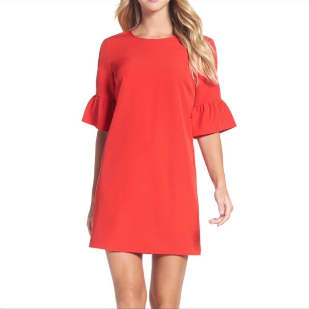 Charles Henry Mini dress with bell sleeves